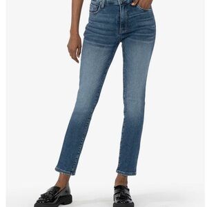 Kut from the Kloth Reese Mid Rise Straight Leg Jeans Medium Wash Size 12